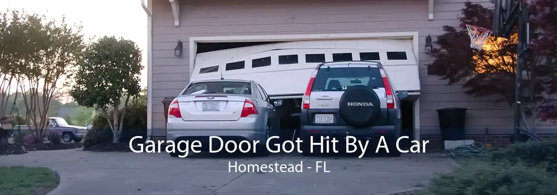 Garage Door Got Hit By A Car Homestead - FL